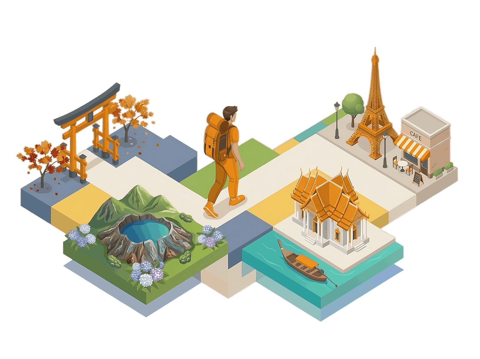 Isometric travel illustration
