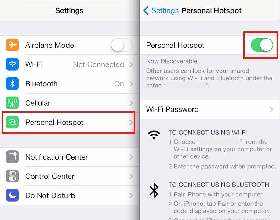 how to stay online when travelling - Turning on Wifi Hot-Spot in iOS