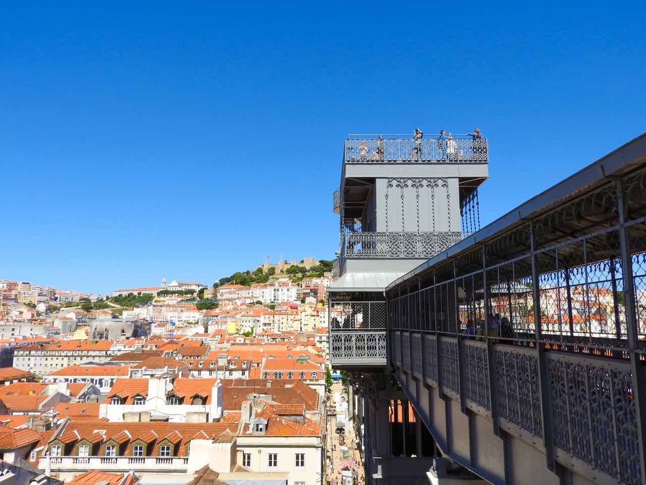 lisbon travel blog guide baixa district santa justa view