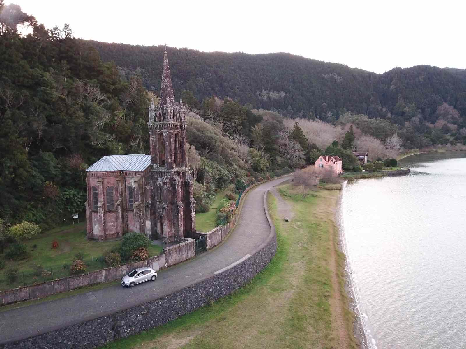 Furnas lake sao miguel church