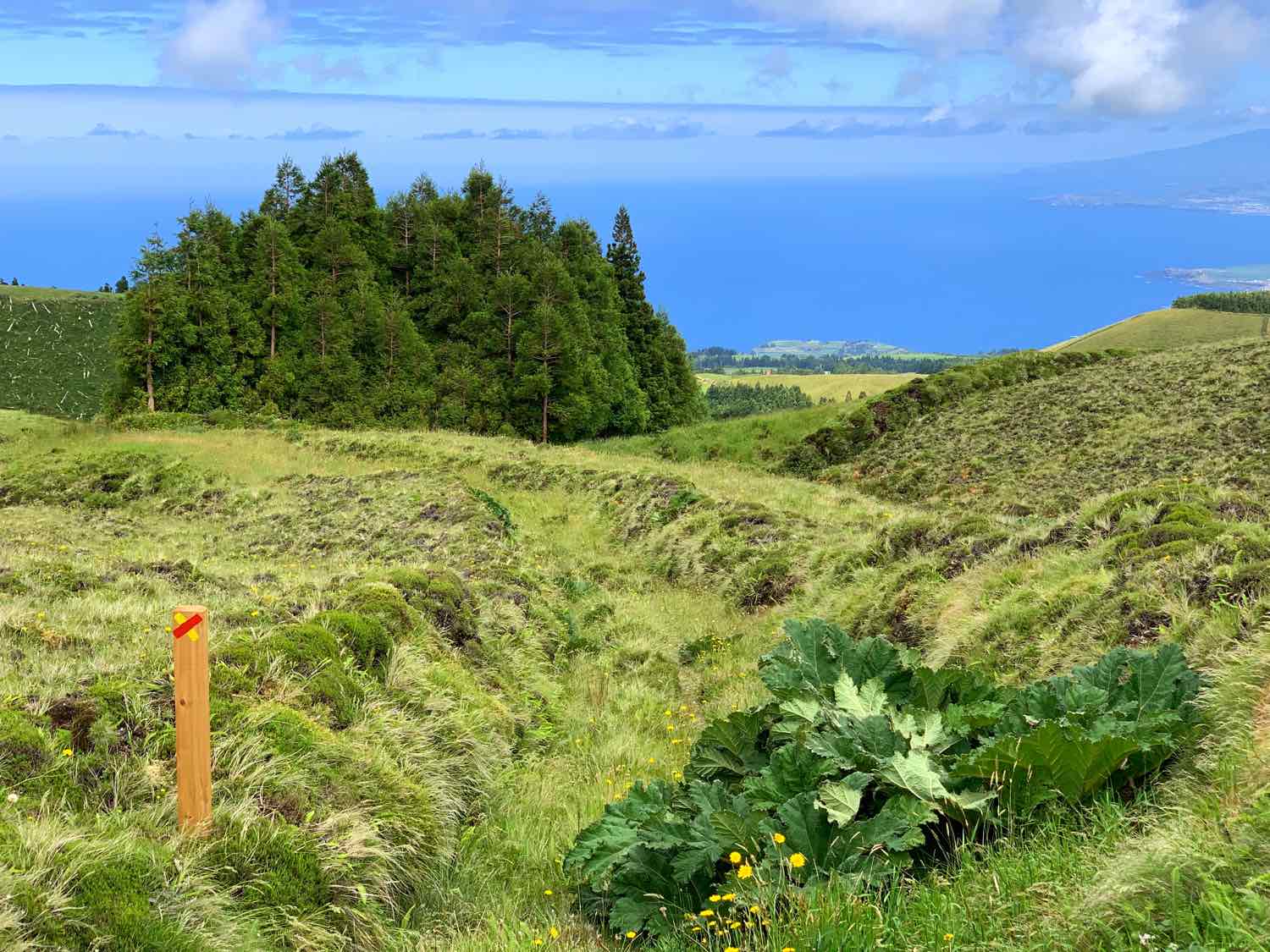 hiking azores sign marker wrong way